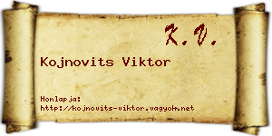 Kojnovits Viktor névjegykártya